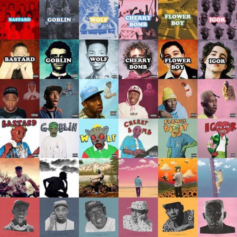 hat’s your favorite Tyler album Tyler The Creator Alter Egos, Tyler The Creator Album Cover, Wolf Tyler, Tyler The Creator Wallpaper, Xxxtentacion Quotes, Cherry Flower, Rap Wallpaper, Odd Future, Flower Boy