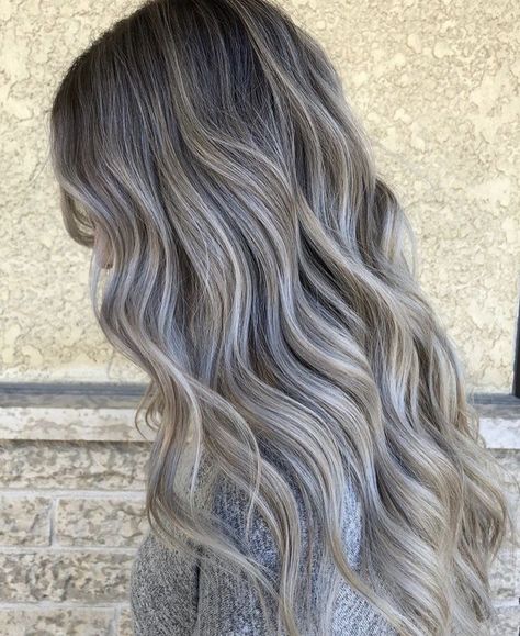 Brown Hair With Icy Blonde Highlights, Ashy Blonde Hair Balayage, Blonde 2024, Cool Blonde Hair Colour, Silver Hair Highlights, Balayage Hair Ash, Ashy Hair, Hair Color Mahogany, Ash Blonde Hair Colour