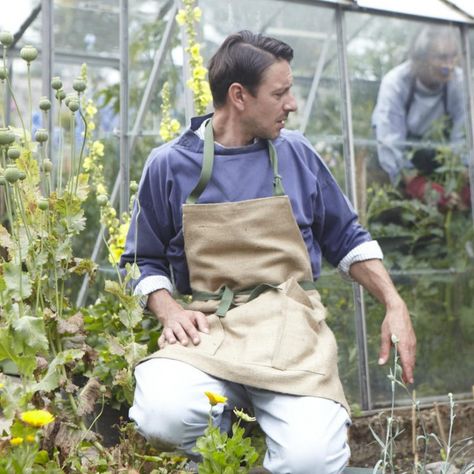 The Well-Dressed Gardener Garden Boots, Urban Farmer, Old Portraits, Fashion Forms, Short Apron, Gardening Apron, Gardening Outfit, Garden Photography, Apron Designs