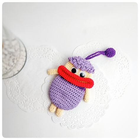 Lipstick Holder Crochet Pattern, Crochet Chapstick Holder Pattern Free Mushroom, Crochet Key Holder, Crochet Pattern Chapstick Holder, Mushroom Lipstick Holder Crochet, Monster Key Holder Crochet, Monster Keychain, Keychain Crochet, Free Pattern Crochet