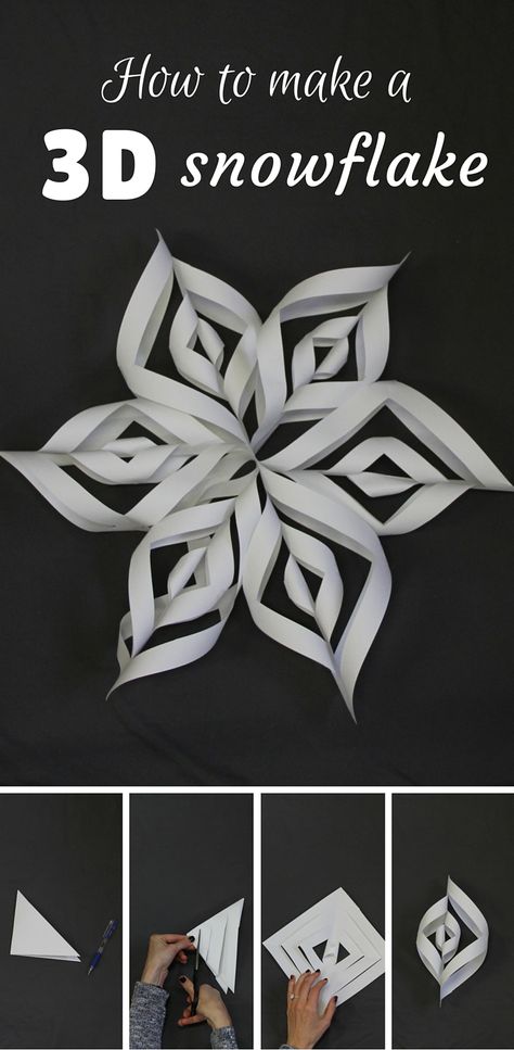 Tired of decorating with the same holiday decorations year after year? Mix it up with a 3D snowflake! It's affordable, easy, and so unique! Check out the step-by-step guide or watch an instructional video on the Rent.com blog. Diy Paper Snowflakes Pattern, Decorate House, 3d Snowflake, Paper Snowflakes Diy, 3d Snowflakes, Snow Flakes Diy, Paper Snowflakes, 3d Christmas, Home House