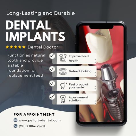 Dental Implants Social Media Design, Dental Implants Creative Ads, Dentist Social Media, Dental Doctor, Dental Images, Dental Posts, Dental Marketing, Social Media Branding Design, Tooth Replacement