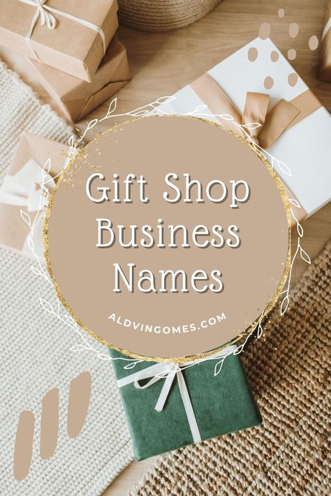 Dive into a world of joy and surprises! ✨ Explore our collection of enchanting Gift Shop Business Names that capture the spirit of giving and celebration. Elevate your brand with a name that resonates with positivity and warmth. #GiftShop #BusinessNames #JoyfulSurprises Online Gift Shop Name Ideas, Gift Business Name Ideas, Gift Shop Names Ideas, Gift Box Business Name Ideas, Craft Names For Business Ideas, Craft Business Names, Gift Shop Names, Store Names Ideas, Shop Name Ideas