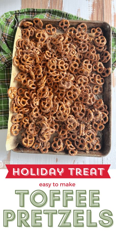 Toffee Pretzels Recipe, Pretzel Toffee Recipe, Butter Toffee Pretzels, Potluck Party Food, Toffee Pretzels, Gift Idea For Boyfriend, Pretzel Toffee, Christmas Candy Homemade, Butter Pretzels