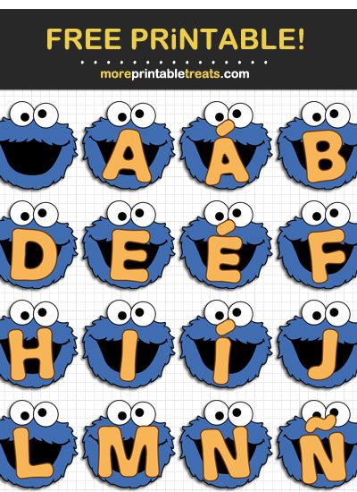 Cookie Monster Letters, Monster Theme Preschool, Cookie Monster Party Decorations, Cookie Monster Party Favors, Sesame Street Classroom, Cookie Monster Images, Sesame Street Printables, Cookie Monster 1st Birthday, Baby Cookie Monster