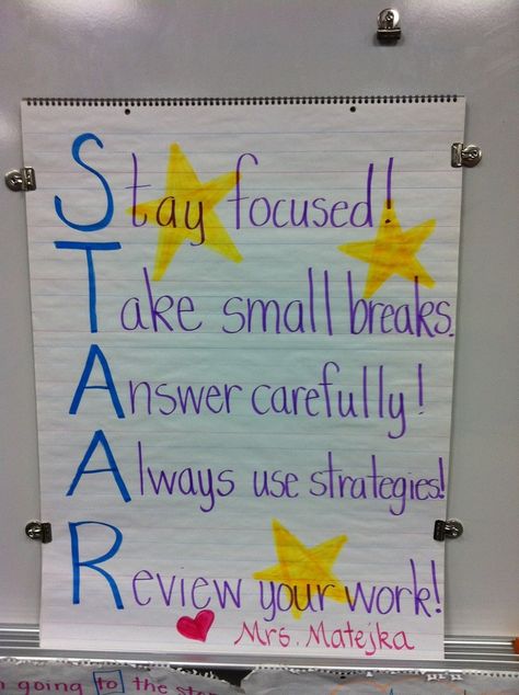 Staar Test Motivation, Test Prep Motivation, Testing Encouragement, Testing Motivation, Star Test, Staar Test, Texas Teacher, Test Taking Strategies, Classroom Anchor Charts