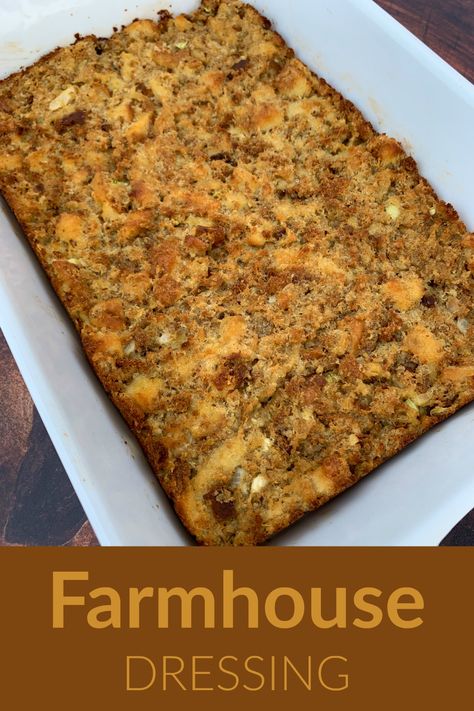 Old Fashioned Dressing Recipe, Grandmas Stuffing, Old Fashioned Dressing, Old Fashioned Farmhouse, Turkey Dressing Recipe, Thanksgiving Bread, Dressing Recipes Thanksgiving, Bread Dressing, Sweet Potato Souffle