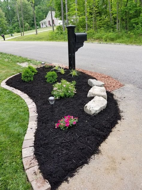 Garden Fairy Costume, Driveway Entrance Landscaping, Mailbox Garden, Pool Bed, Garden River, Curb Appeal Landscape, Mailbox Landscaping, Front Lawn Landscaping, Conservatory Greenhouse