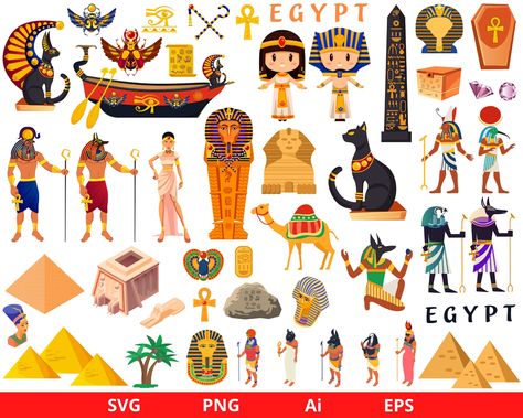 Egypt Party, Calendars Design, Prints Sticker, Egypt Theme, Cards Wall Art, Travel Clipart, Egypt Culture, Ancient Civilization, Valentines Day Clipart