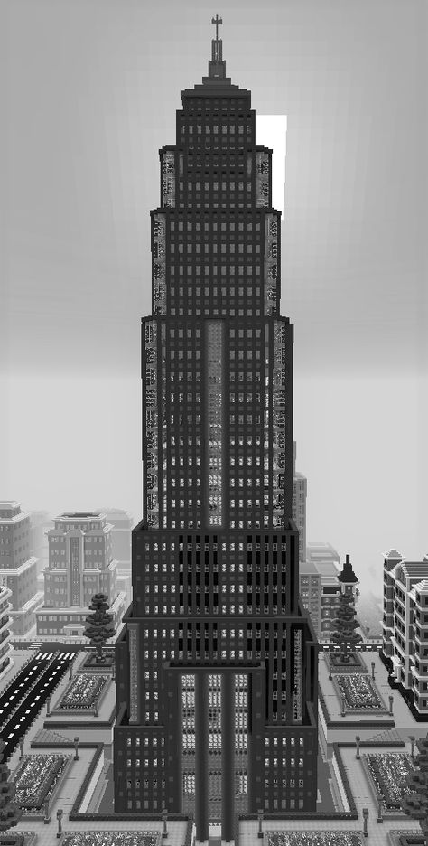 Minecraft  skyscraper, because of a height limit this skyscraper has several stages under ground level. Skyscrapers Minecraft, Minecraft Skyscraper Ideas, Minecraft Sweets, Skyscraper Minecraft, Lego Skyscraper, Wooden Skyscraper, Minecraft Skyscraper, Old Minecraft, Diy Crafts Keychain