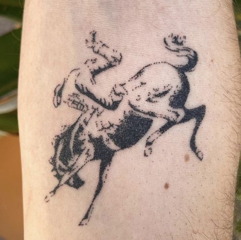 Dostoevsky Tattoo, Horse Bucking Tattoo, Bronc Riding Tattoos, Anti Tattoo, Brittany Broski Tattoo, Trad Horse Tattoo, Horse Flash Tattoo, Bucking Bronco Tattoo, Western Tattoo