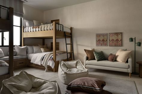 Bunk Rooms From The Studio McGee Archives - Studio McGee Eclectic Shelving, Terracotta Bedroom, Small Hotel Room, Lavender Bedroom, The Mcgee Home, Bunk Bed Rooms, Navy Blue Bedrooms, Mcgee Home, Bunk Beds Built In