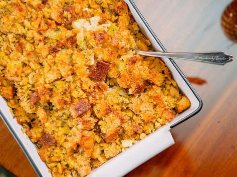 Savory Stuffing Recipes, Classic Stuffing Recipe, Recipes Side Dishes, Thanksgiving Goodies, Cornbread Stuffing Recipes, Tv Recipes, Holidays Recipes, Cornbread Stuffing, Stuffing Recipes For Thanksgiving