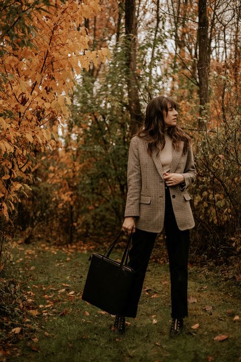 Herringbone Blazer Outfit, Houndstooth Blazer Outfit, Everlane Outfit, Outfits Blazer, Perfect Fall Outfit, Herringbone Blazer, French Girl Style, Grey Herringbone, Blazer Outfit