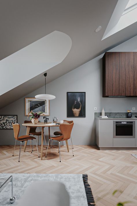 ArtStation - Attic Apartment Attic Apartment Kitchen, French Attic Apartment, Sky Loft Apartment, Mansion Attic, Apartment Atic, Apartment Lamps, Italian Apartment, Attic Apartment, 3d Software