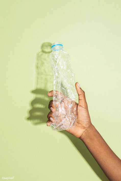 Hand holding a crushed plastic bottle | premium image by rawpixel.com / Teddy Rawpixel Recycle Photography, Recycling Photography, Hand Holding Bottle, Hand Catching, Pet Waste Station, Wine Icon, Recycle Water Bottles, Html Color Codes, Mineral Water Bottle