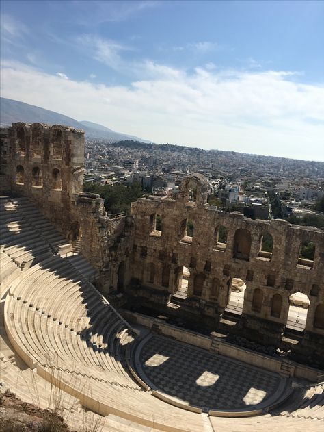 Dionysus Theatre Athens, Greece Theatre Of Dionysus, Greek Theatre, A Level Art Sketchbook, A Level Art, Athens Greece, Art Sketchbook, Athens, New York Skyline, Theater