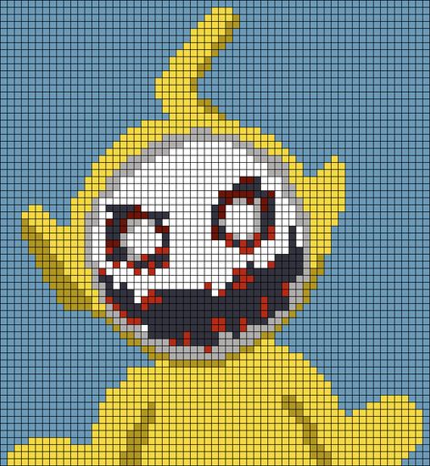 Alpha Patterns Horror, Pixel Art Creepy, Scary Pixel Art, Creepy Pixel Art, Spooky Pixel Art, Scary Drawings, Tv Character, Graph Crochet, Hama Beads Design