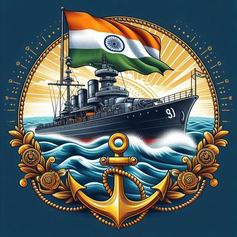 Army- Indian Navy Logo Indian Navy Drawing, Indian Navy Wallpaper, Indian Navy Day Poster, Indian Navy Logo, Indian Army Logo, Army Indian, Poster Art Ideas, Canteen Design, Indian Navy Day