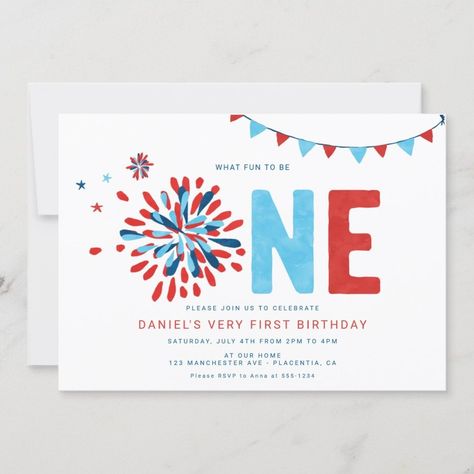 Little Firecracker 4th of July First birthday Invitation  Zazzle July Baby Birthday, 4th Of July First Birthday, 4th Of July Birthday Party, July Birthday Party, Fourth Birthday Party, 4th Of July Birthday, July Fourth, First Birthday Themes, Celebration Ideas