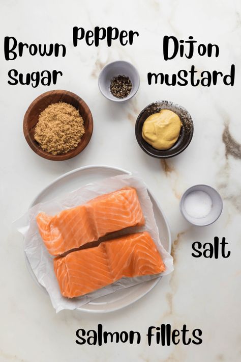 Brown Sugar Mustard Salmon, Air Fryer Salmon Recipes Dijon Mustard, Brown Sugar Salmon Air Fryer, Dijon Mustard Salmon, Salmon Air Fryer Recipes, Air Fryer Salmon Recipes, Salmon Filet Recipe, Easy Air Fryer Salmon, Salmon Recipes Brown Sugar