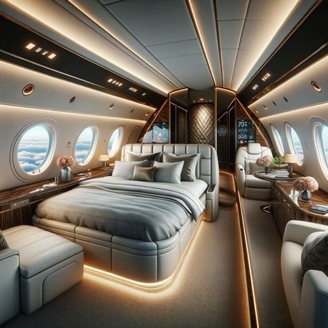 Private jet rich fancy chic interior #interior#rich#plane Luxury Plane Interior, Luxury Private Jets Interior, Private Plane Interior, Airplane Hotel, Flying Private, Jet Interior, Private Jet Plane, Private Planes, Private Jet Interior