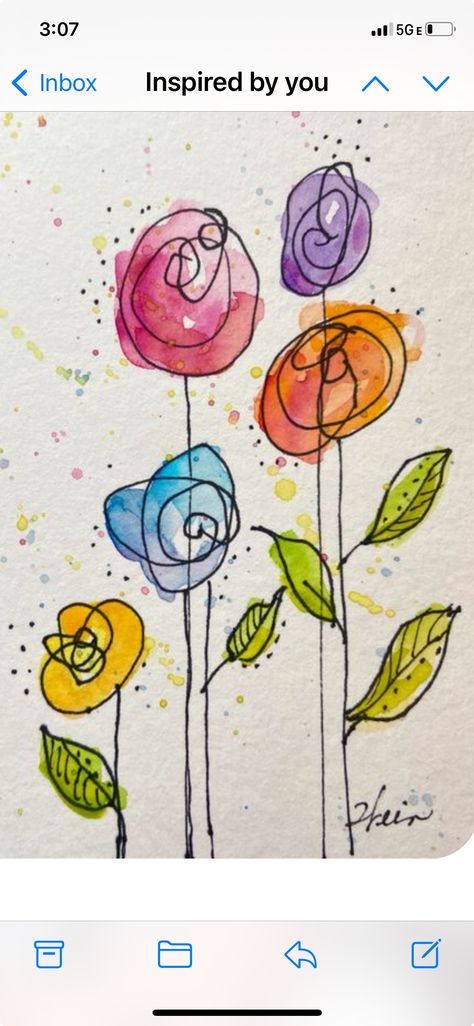 Watercolor And Pen Art Simple, Watercolor Cards For Men, Pen Art Simple, Watercolor Cards Ideas Simple, Easy Watercolor Cards, Watercolor Cards Ideas, Watercolor And Pen Art, Easy Homemade Playdough Recipe, Watercolor And Pen