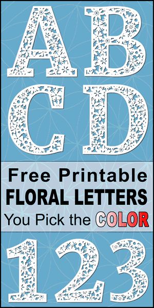 Decorative Floral Letters (Alphabet Font, Patterns, & Clipart) – Patterns, Monograms, Stencils, & DIY Projects Floral Monogram Letter Printable Free, Monogram Fonts Alphabet, Letters With Flowers Fonts, Mandala Cricut Design Free, Block Letters Font Alphabet Templates, Block Letters Font Alphabet, Quilling Letters Templates, Floral Alphabet Letters Flower, Floral Letters Diy