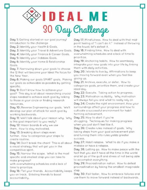 Ideal Self, Wellness Challenge, Happiness Challenge, Ab Challenge, Journal Writing Prompts, Day Challenge, 30 Day Challenge, Self Care Activities, Health Goals