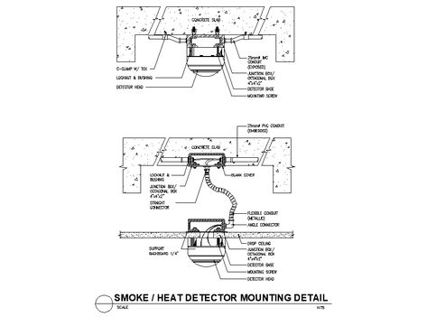 The smoke and heat detector mounting CAD drawing which consist automatic device fix temperature sensors. also has detail of how to install smoke detectors and heat detectors used in fire alarm system on false ceiling. Thank you for downloading the AutoCAD file and other CAD program from our website. Heat Detectors, Electrical Cad, Android Phone Wallpaper, Fire Alarm System, Ceiling Detail, Electrical Installation, Detailed Plans, Autocad Drawing, Cad Drawing