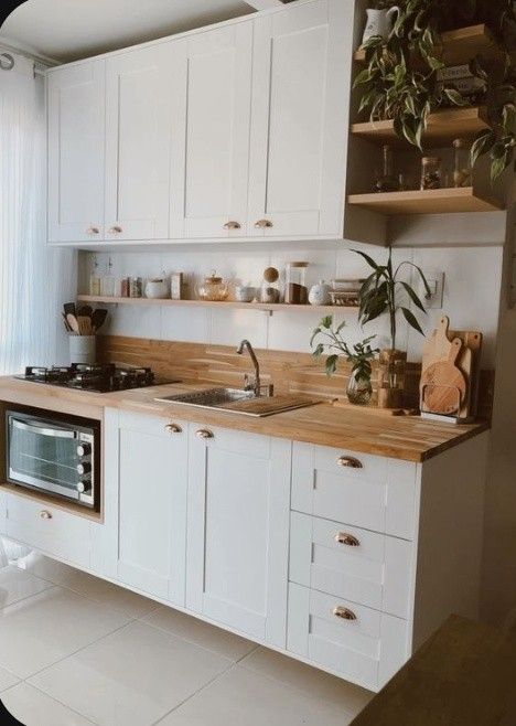 Cozinha Boho Chic, Country Kitchen Inspiration, Practical Home Decor, Country Kitchen Ideas, Small Apartment Kitchen, Country Vibes, Beauty Room Decor, Small Kitchen Decor, Kitchen Room Design