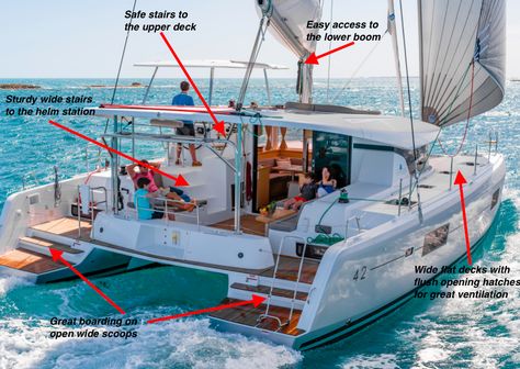 Lagoon 42 Exterior Fishing Yachts, Catamaran Yacht, Ocean Sailing, Sailboat Living, Sail Life, Living On A Boat, Build Your Own Boat, Yacht Interior, Cool Boats