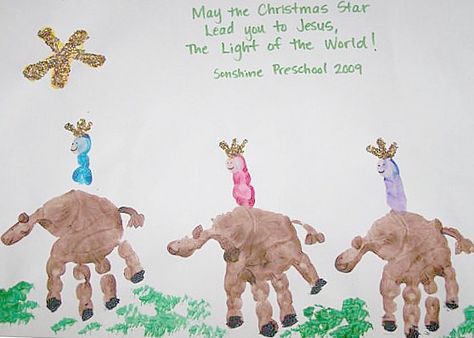 Sibling Handprint Craft, Canvas Preschool Christmas Art, Nativity Handprint Craft, 3 Wisemen Craft, Toddler Christian Christmas Crafts, 3 Kings Craft For Kids, Nativity Handprint Art, Keepsake Crafts For Toddlers, Wisemen Craft For Kids