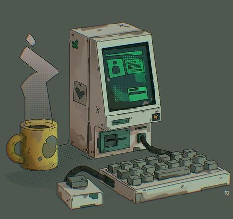 Gareth Davies, Old Computer, Props Concept, Bg Design, Props Art, Retro Gadgets, Arte Robot, Game Props, Industrial Design Sketch