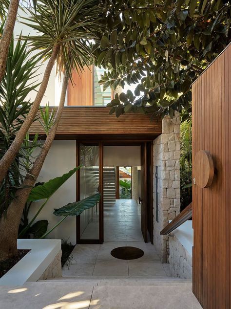 Tobias Partners, Tropical House Design, Tropical Architecture, Casa Exterior, Tropical House, Stone Walls, Beach House Design, Dream House Interior, Architecture Exterior