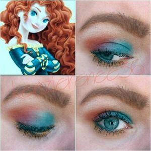 Princess Merida Disney Challenge look. | Beautylish Disney Princess Inspired Makeup, Merida Makeup, Disney Eye Makeup, Maquillage Halloween Simple, Eye Artwork, Disney Inspired Makeup, Disney Princess Makeup, Disney Eyes, Disney Princess Memes