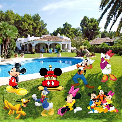 PRICES MAY VARY. 【Package Includes】8pcs yard lawn garden big sign each about 15*8inch 【party】Are you planning a themed party for your child who likes Classic mick mouse?This is your best choice for your baby shower birthday party outdoor decorations 【Material】They are all made of environmentally friendly and reliable materials, carefully inspected by every worker. Because they are used by children, we treat our material sources with great care. There is no strange smell. They can be easily recyc Happy Birthday Yard Signs, Mickey Clubhouse, Mickey Mouse 1st Birthday, Mickey Birthday Party, Birthday Yard Signs, Mickey Mouse Clubhouse Birthday, Classic Characters, Mickey Birthday, Party Outdoor