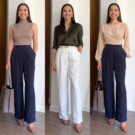 Tailored Pants Outfit, Life With Jazz, Business Casual Dress Code, Outfit Elegantes, Business Professional Outfits, Casual Work Outfits Women, Chic Business Casual, Trouser Outfits, Business Casual Outfits For Work