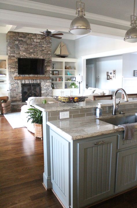 Home of the Month: Lake House Reveal Kitchen Open Concept, Kitchen Designs Layout, Room White, Open Concept Kitchen, Kitchen Redo, Style At Home, Farmhouse Living, Rustic Modern, Barndominium