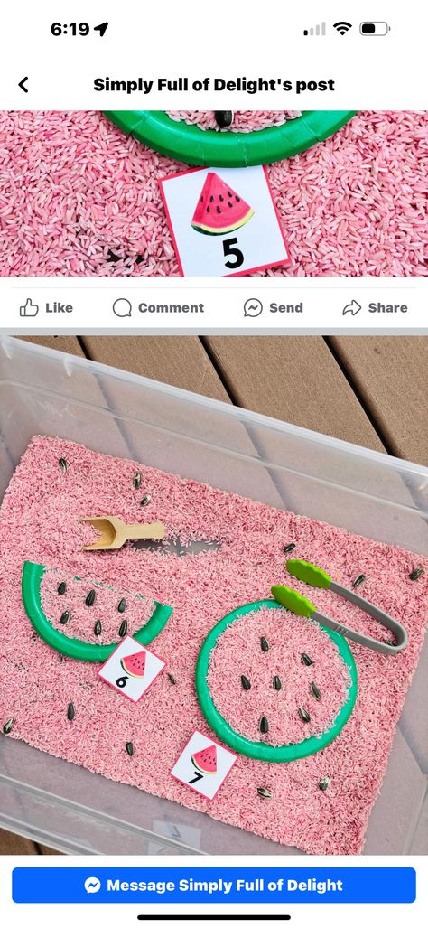 Strawberry Sensory Bin, Daycare Activities, Sensory Table, Sensory Bin, Sensory Bins, Table Ideas, Watermelon