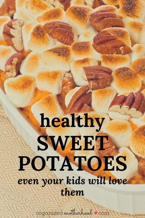 These sweet potatoes are a delicious and healthy side dish - perfect for Thanksgiving! Creative Thanksgiving Recipes, Healthy Sweet Potato Casserole, Easy Sweet Potato Recipes, Pumpkin Casserole, Sweet Potato Casserole Healthy, Pineapple Casserole, Healthy Sweet Potato, Cubed Sweet Potatoes, Holiday Tips