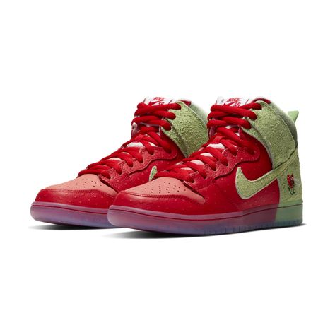 Strawberry - Nike Skateboarding Red Spinach, Nike Sb Dunk High Pro, Nike Skateboarding, Nike X Travis Scott, Nike Sb Dunk High, Sb Dunk High, Green Magic, Nike Models, Dunks Nike