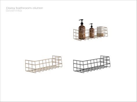 The Sims Resource - [Daisy bathroom clutter] - metall display Sims 4 Shower Caddy, Sims 4 Shower Caddy Cc, Sims 4 Trash Can Cc, Sims 4 Shower Cc, Sims4 Bathroom, Sims Bathroom, Daisy Bathroom, Sims Room, Bathroom Clutter