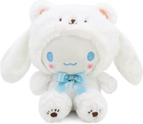 This is a Cinnamonroll Plushie! Polar Bear Plush, Sanrio Cinnamoroll, Kawaii Cartoon, Kawaii Plush, Kawaii Plushies, White Bear, Cute Stuffed Animals, Bear Stuffed Animal, Animal Dolls