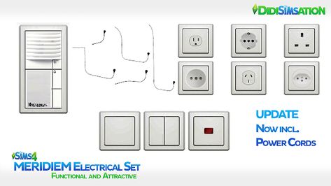 Sims 4 CC's - The Best: MERIDIEM Electrical - Set by didisimsation Sims4 Ideas, Sims Download, Sims 4 Cc Eyes, Sims 4 Kitchen, Die Sims 4, Sims Packs, Sims 4 Clutter, Free Sims 4, Sims 4 Game Mods