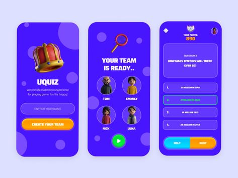 Interactive Quiz Design, Website Quiz Design, Online Quiz Design, Quiz Game Design, Quiz App Ui Design, Quiz Mobile App Design, Quiz Game Ui, Quiz Ui Design, Trivia Design