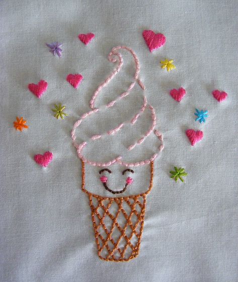 Baby Dress Embroidery, Cream Embroidery, Hand Embroidery Videos, Handmade Embroidery Designs, Embroidery Stitches Tutorial, Hand Work Embroidery, Hand Embroidery Projects, Baby Embroidery, Hand Embroidery Flowers