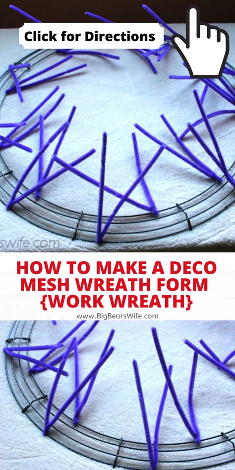 Wreaths For Front Door Tutorials, Easy Mesh Wreath, Ribbon Wreath Tutorial, Decorative Mesh Wreaths, Mesh Christmas Wreaths, Ribbon Wreath Diy, Diy Deco Mesh Wreath, Wreaths Diy Christmas, Deco Mesh Crafts