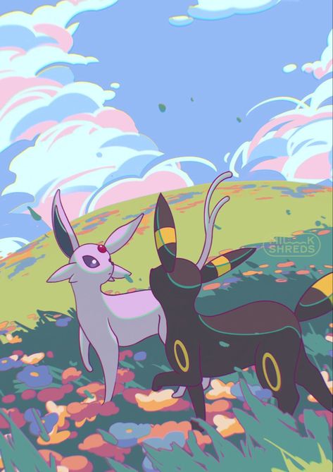 Goth Pokemon, Pokemon City, Umbreon X Espeon, Espeon And Umbreon, Trans Lives Matter, Umbreon Pokemon, Umbreon And Espeon, Pokemon Painting, Pokemon Backgrounds