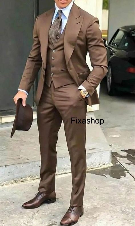 Designer Suits For Men Wedding, Brown Suit Men, Coat Pant For Men Suits Wedding, Brown Suit Wedding, Three Piece Suit Mens, Coat Pant For Men, Brown Suits For Men, Suit For Men Wedding, Formal Suits Men